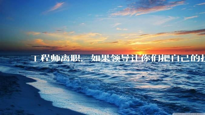 工程师离职，如果领导让你们把自己的技术教会一个人才能走，你们会教吗？